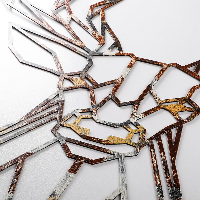 Wallity Deer - 3 Accesorio de Pared de Metal Multicolor